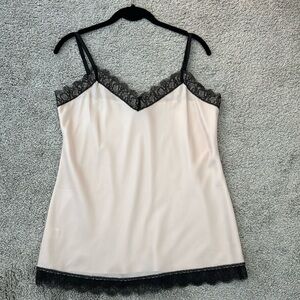 Ann Taylor Cream and Black Lace Camisole